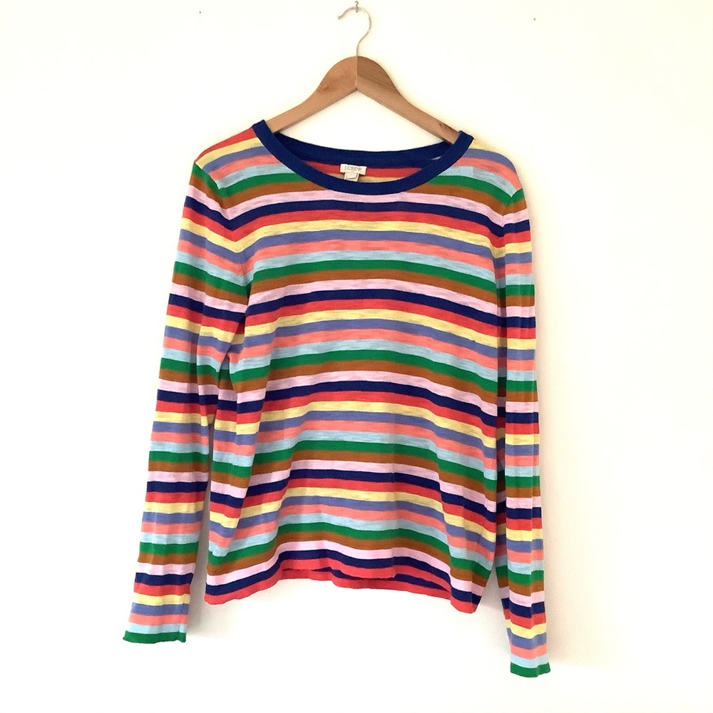 J.Crew 100% cotton rainbow color striped shirt